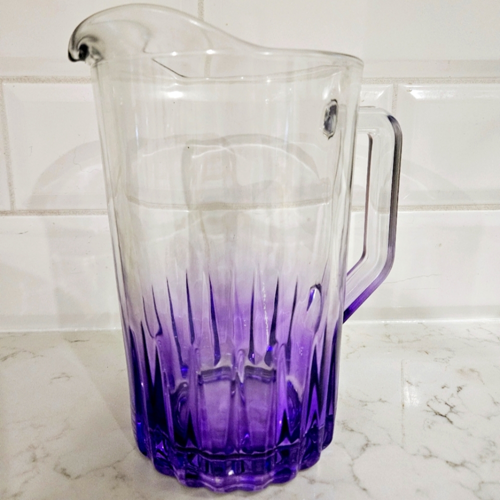 Vintage Libby Crisa large glass pitcher